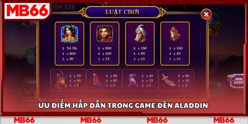 Ưu điểm hấp dẫn trong game đèn aladdin 
